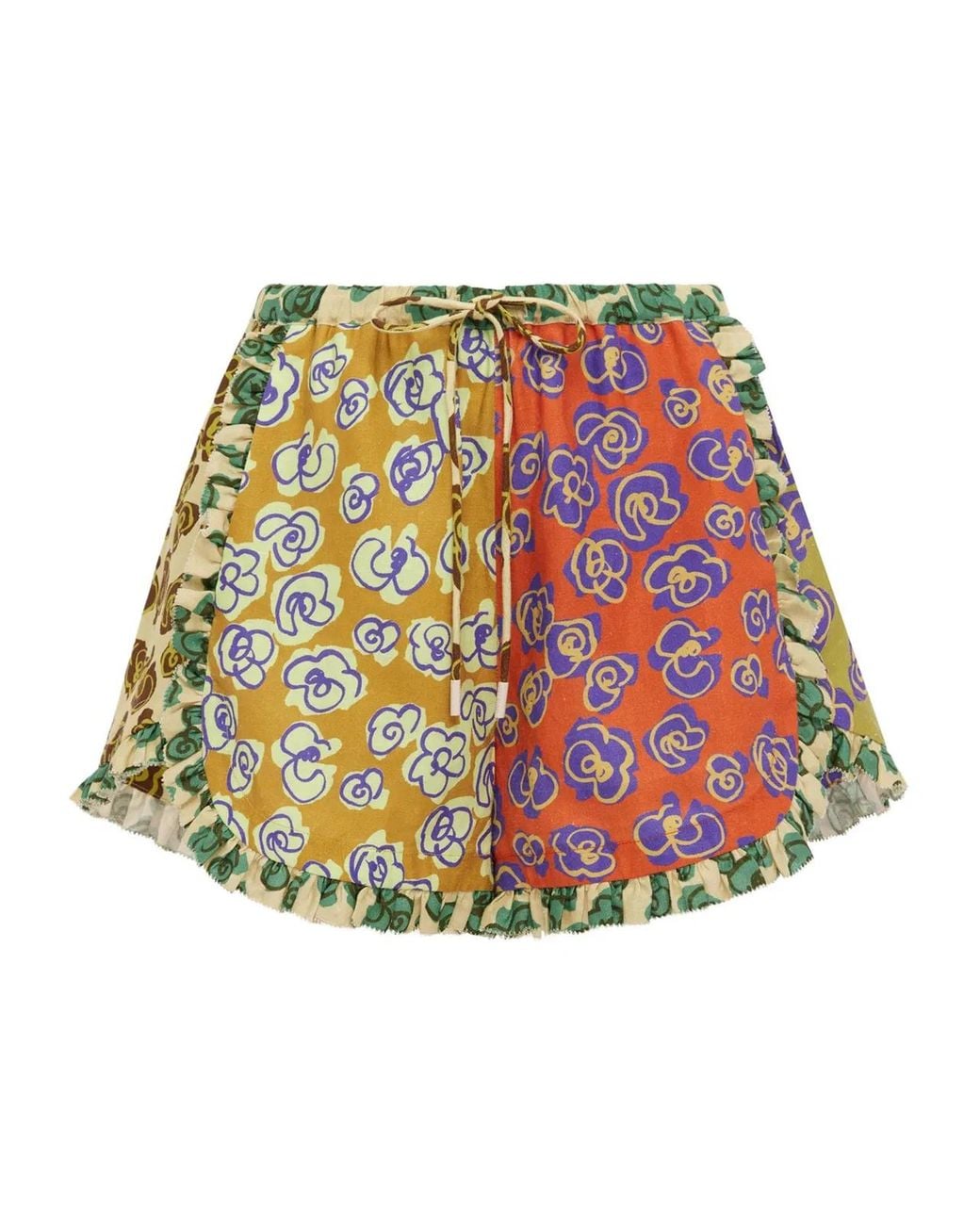 ALÉMAIS Red Patty Spliced Shorts