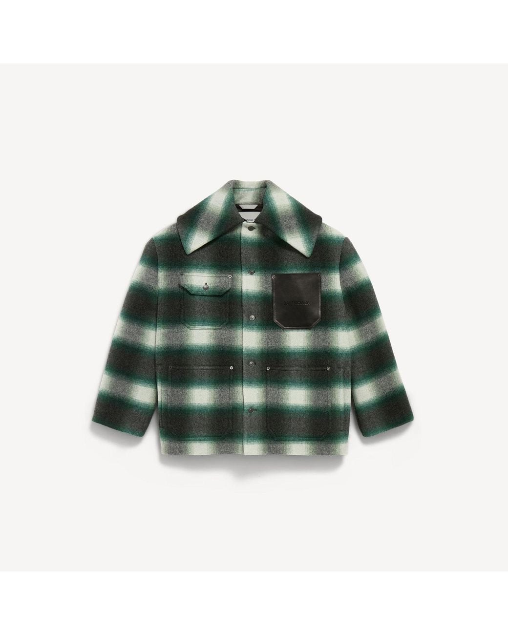 Balenciaga Green Workwear Cocoon Check Jacket for men