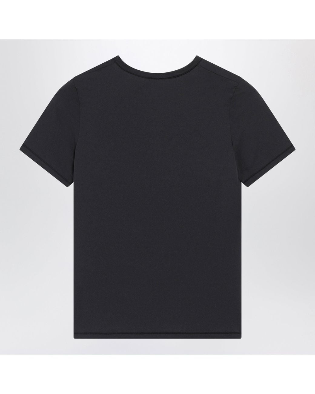 Skims Black Stretch Cotton Jersey Crew-Neck T-Shirt With Decorative Stitching