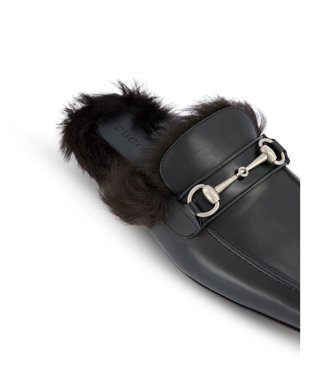 Gucci Black Leahter Slippers for men