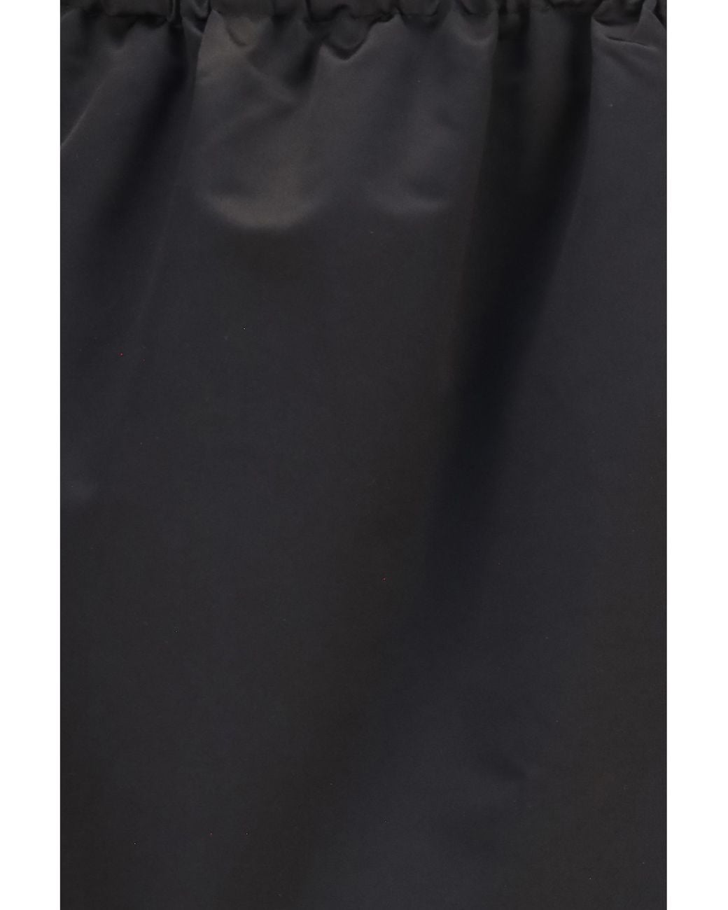 Prada Black Satin Midi Skirt With Drawstring