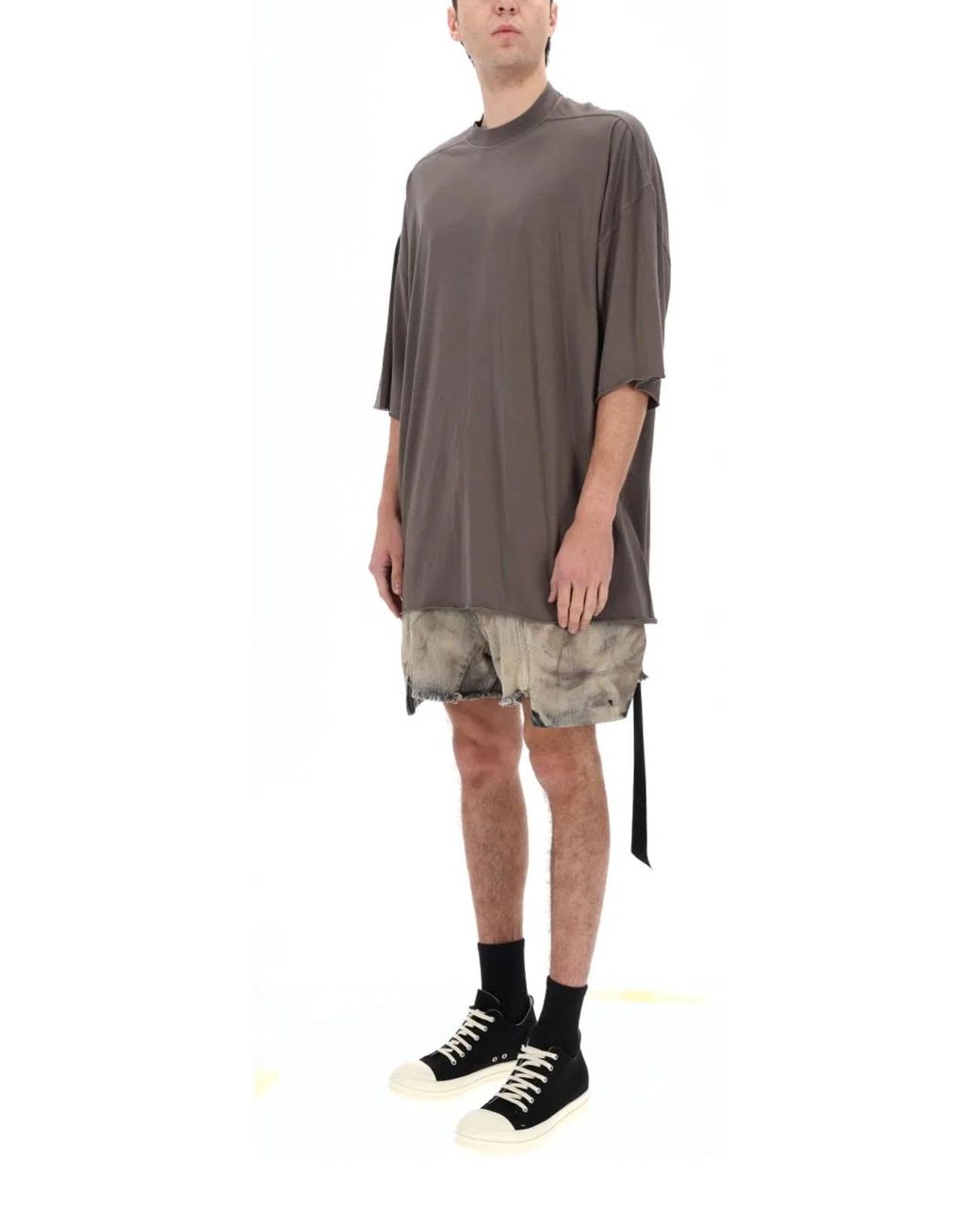 Rick Owens Brown Drkshdw Tommy T Oversized Cotton Jersey T-Shirt for men