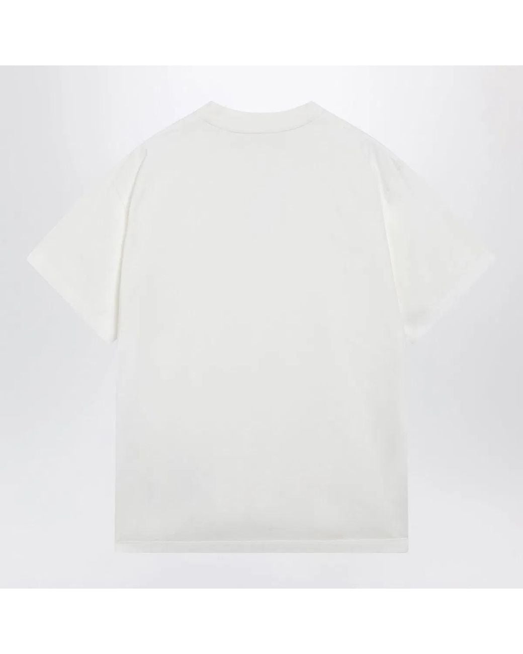 MM6 by Maison Margiela White Cotton Jersey Tshirt With Logo Patch