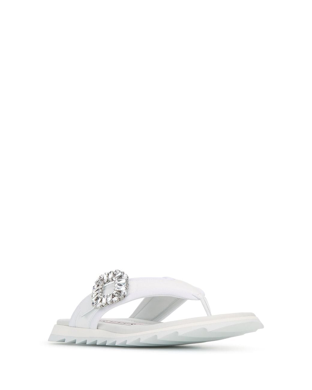 Roger Vivier White Slidy Flip Flat