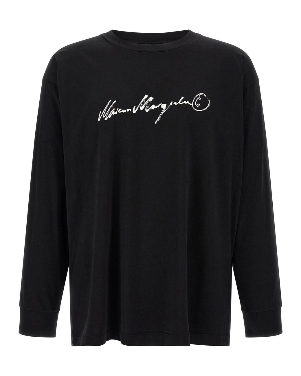 MM6 by Maison Margiela Black Handwriting Print T-Shirt