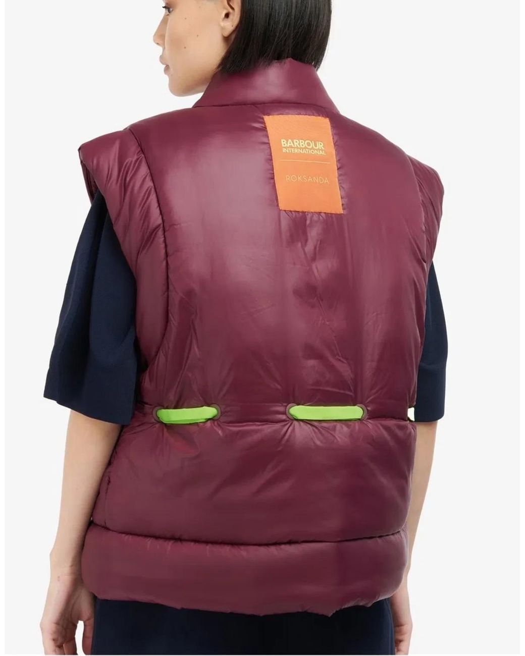 Barbour Red Shiny Gilet Vest For