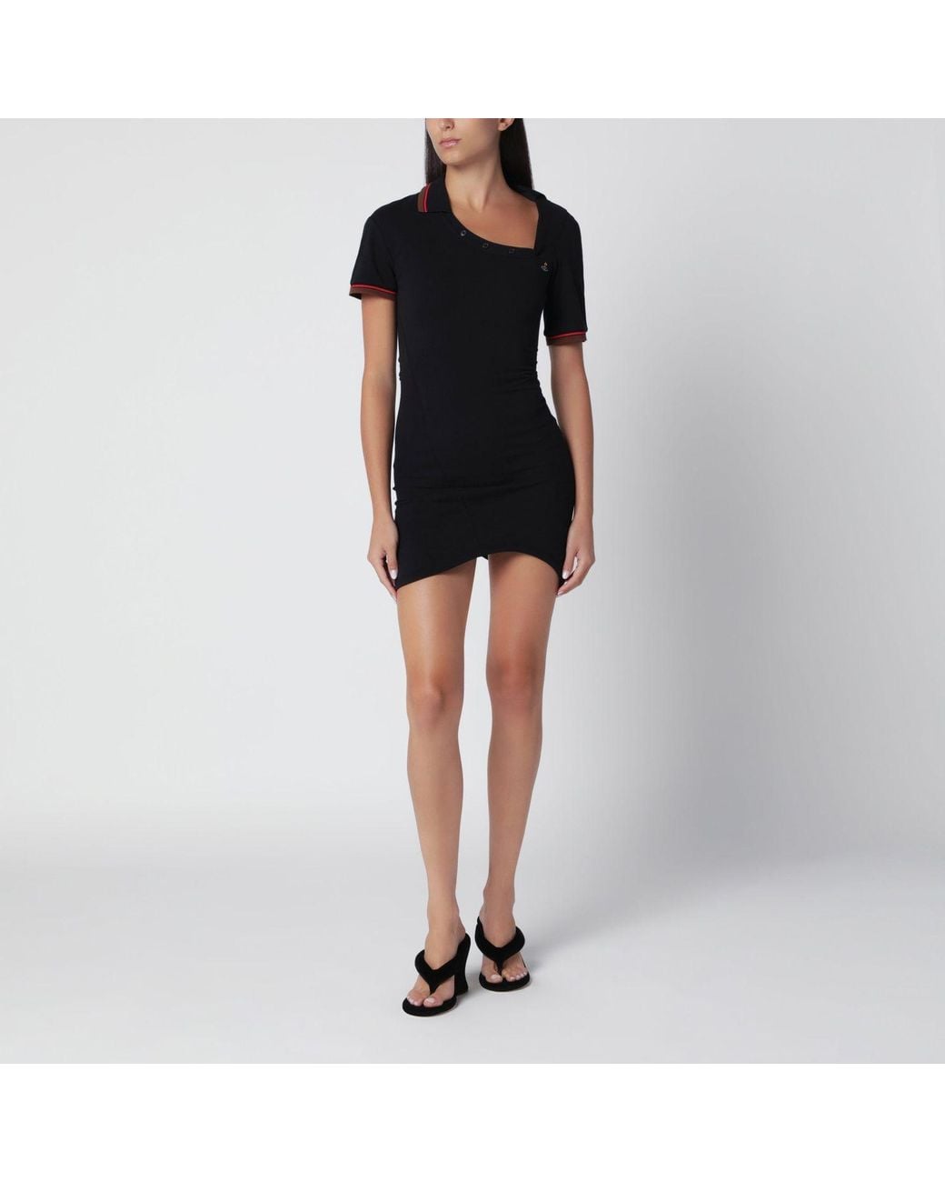 Vivienne Westwood Black Glory Cotton Piqué Polo Dress