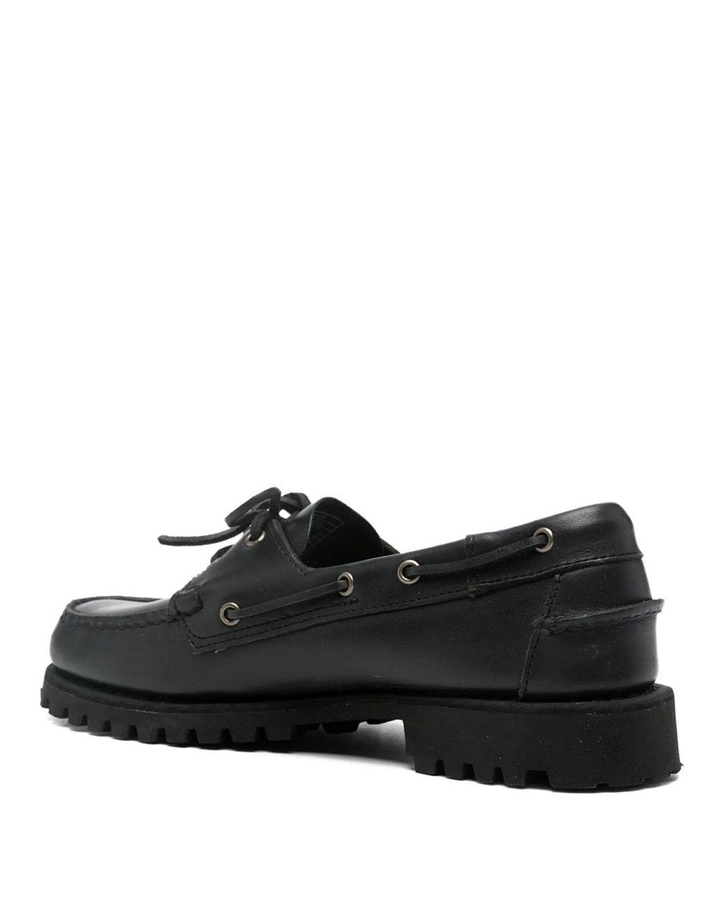 Sebago Black Ranger Waxy Leather Loafers for men