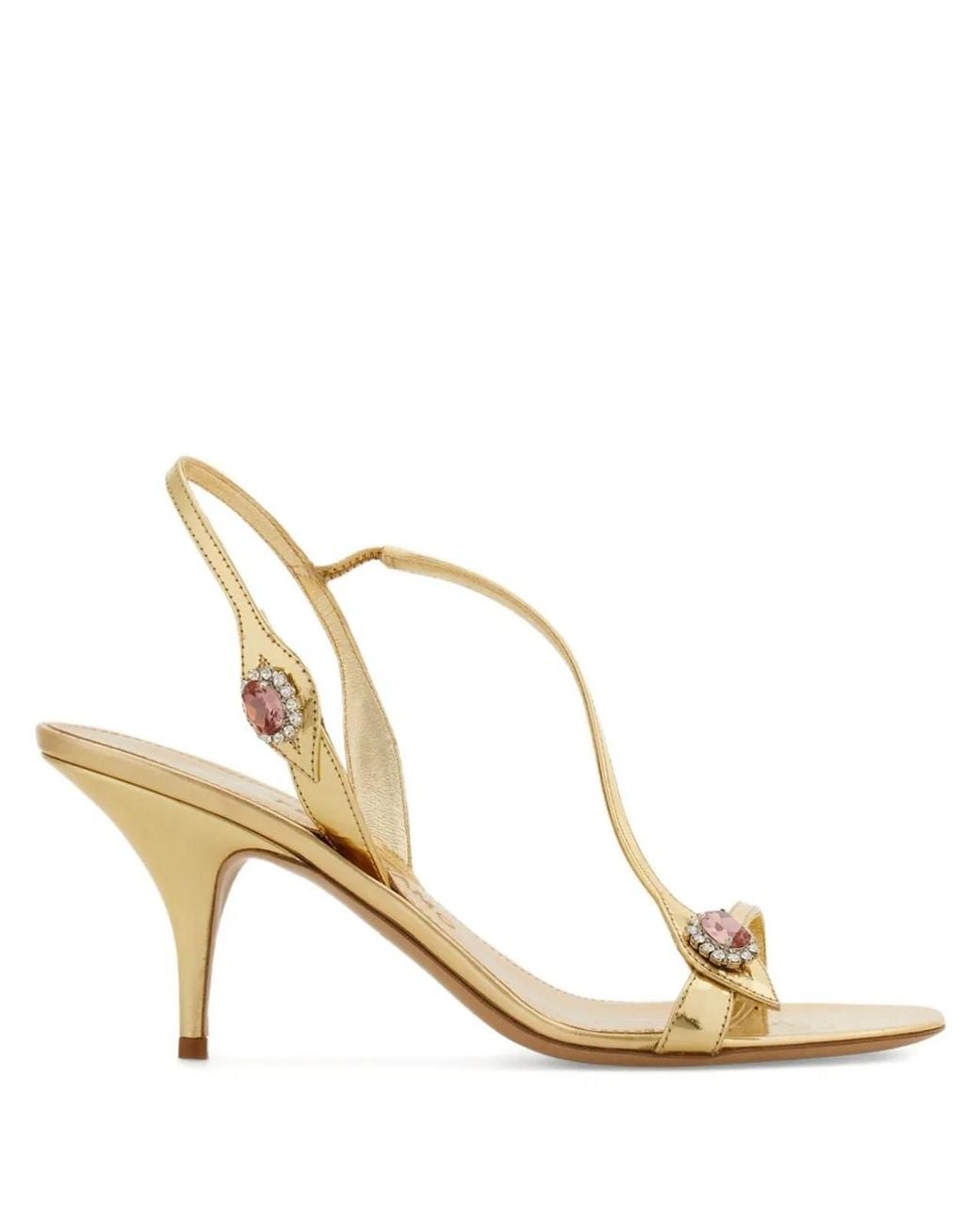 Ferragamo Natural Laminated Leather Sandals