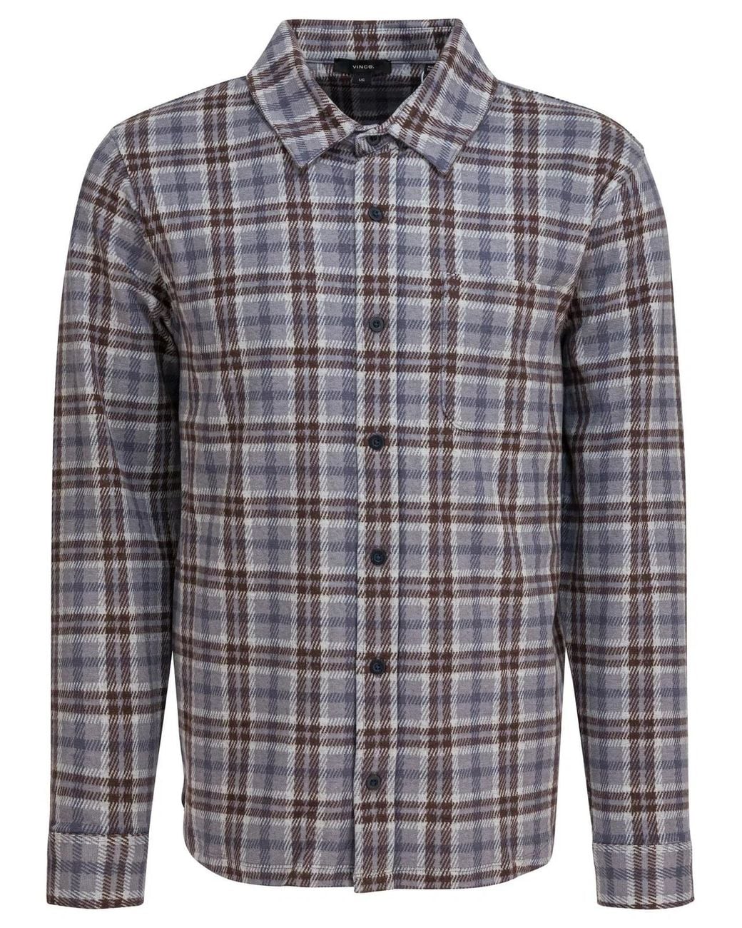 Vince Blue Plaid Overshirt Jacket for men