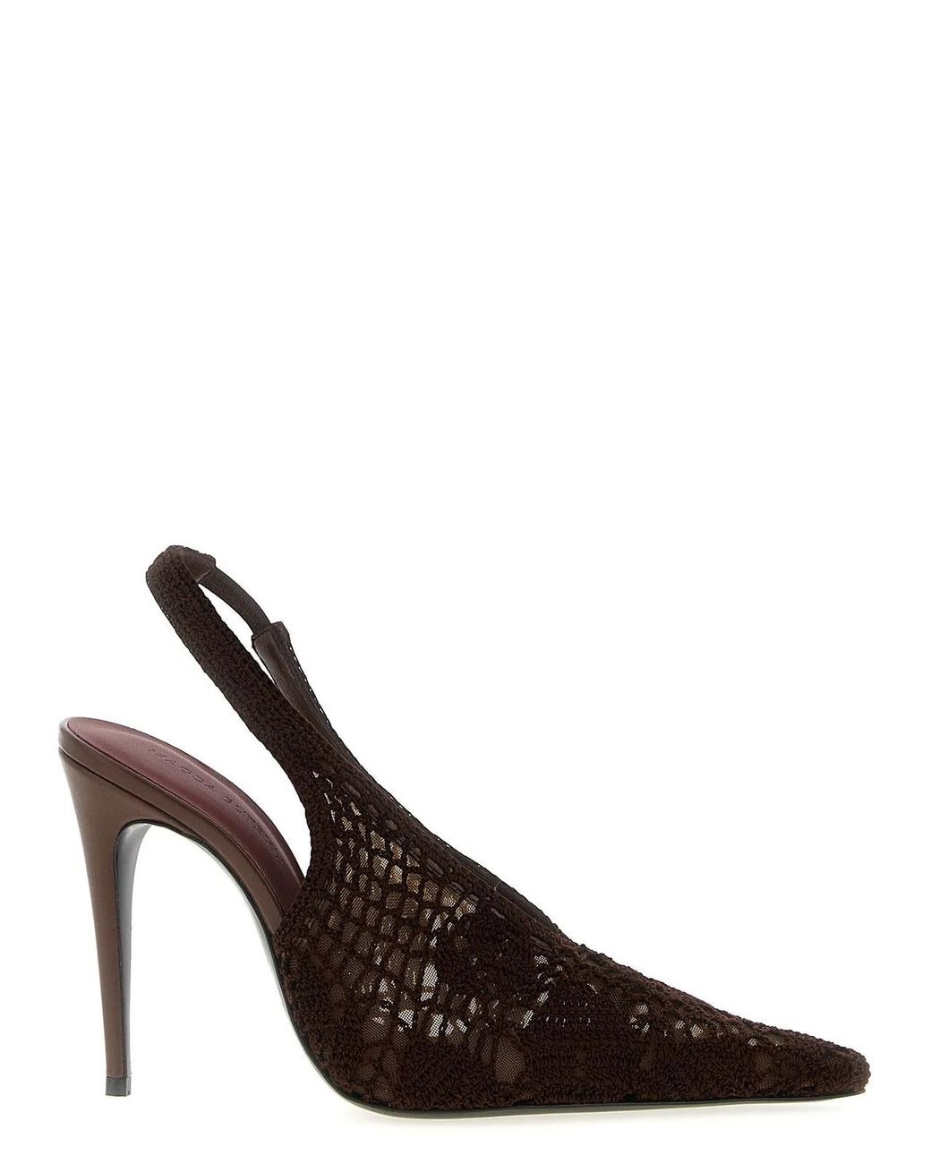 Magda Butrym Brown Crochet Slingback