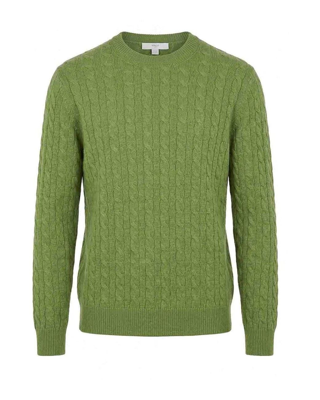 Malo Green Cashmere Round Neck for men