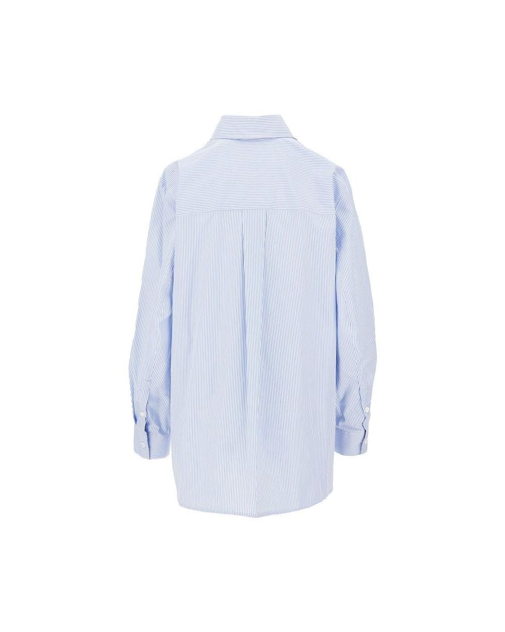 Emporio Armani Blue Striped Poplin Shirt