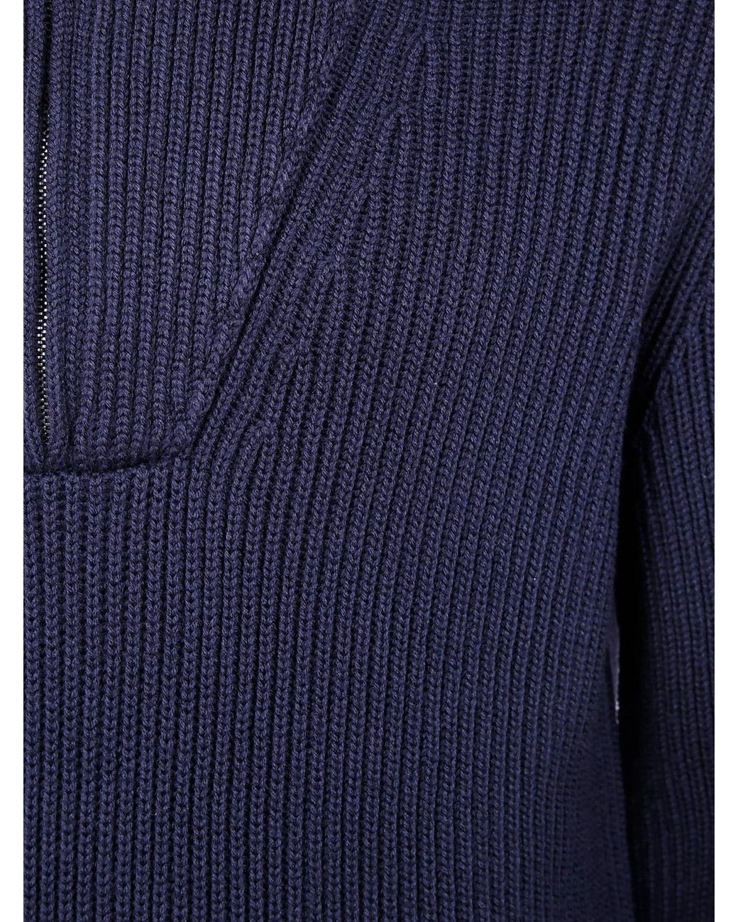 FILIPPO DE LAURENTIIS Blue Half Zip Sweater for men