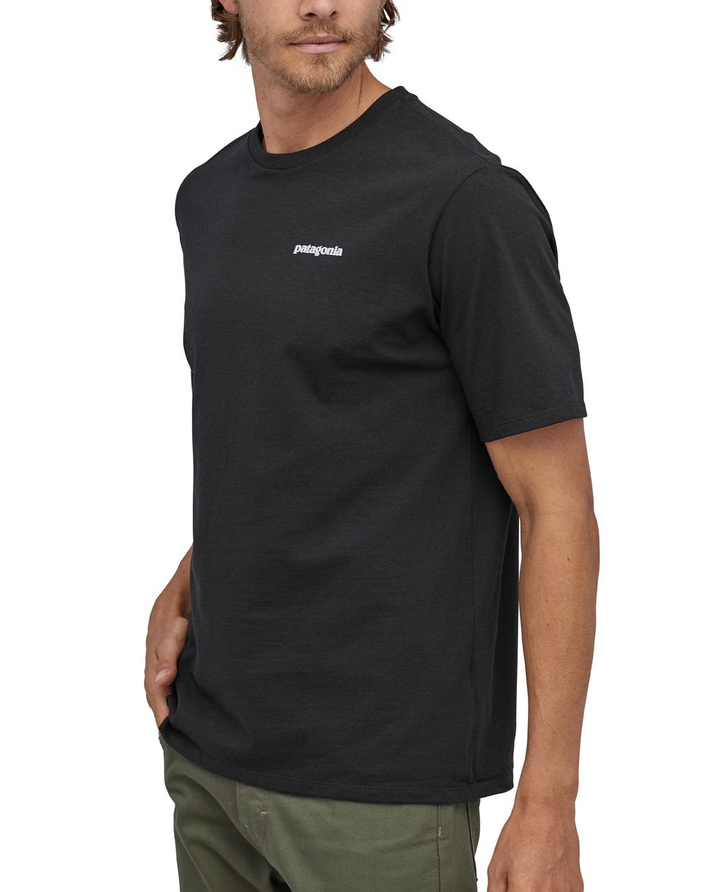 Patagonia Black P-6 Logo Responsibili-Tee for men