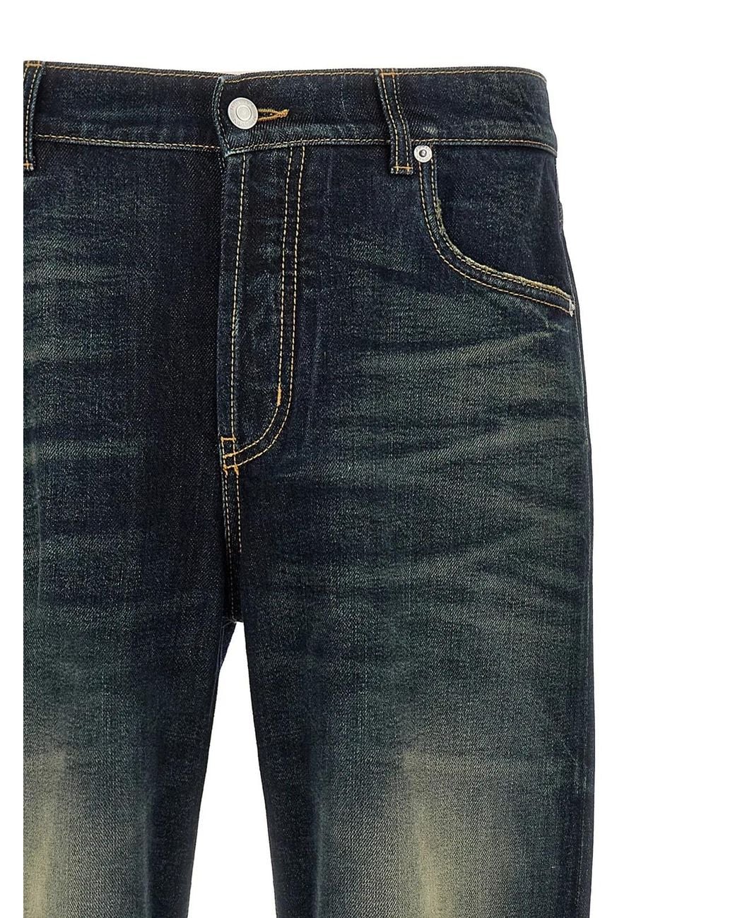 McQueen Blue Wide Leg Jeans for men