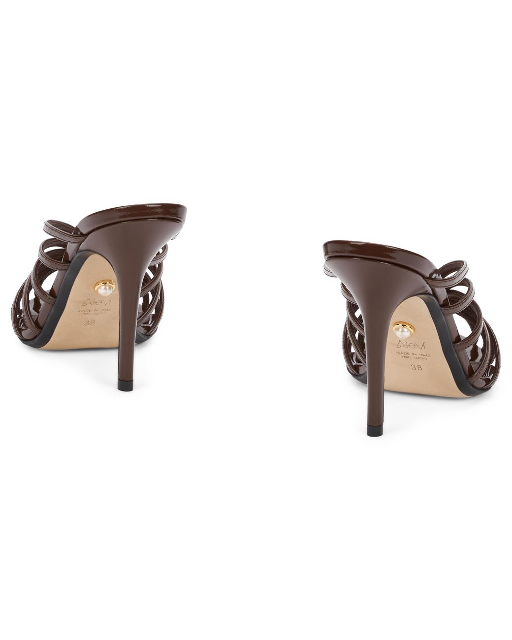 ALEVI Brown Heeled Sandals Diana 95 Calfskin