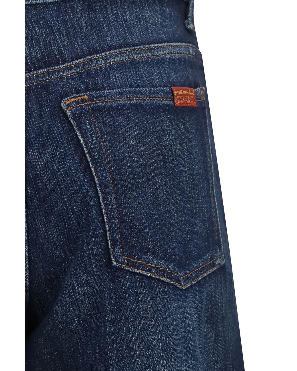 7 For All Mankind Blue Straight-Leg Vintage Wash Jeans