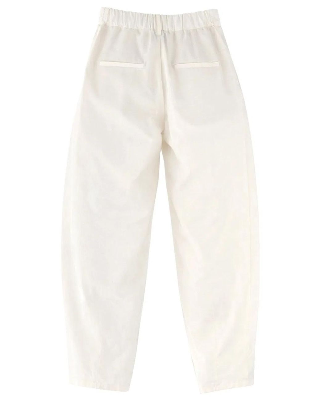 Alysi White Silk Tailored Pants