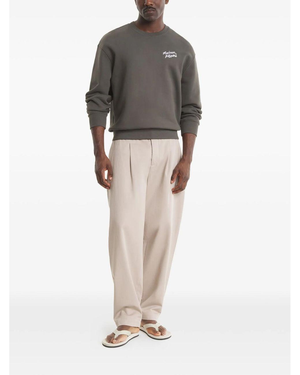 Maison Kitsuné Gray Maison Kitsuné Cotton Sweatshirt Wih Logo for men