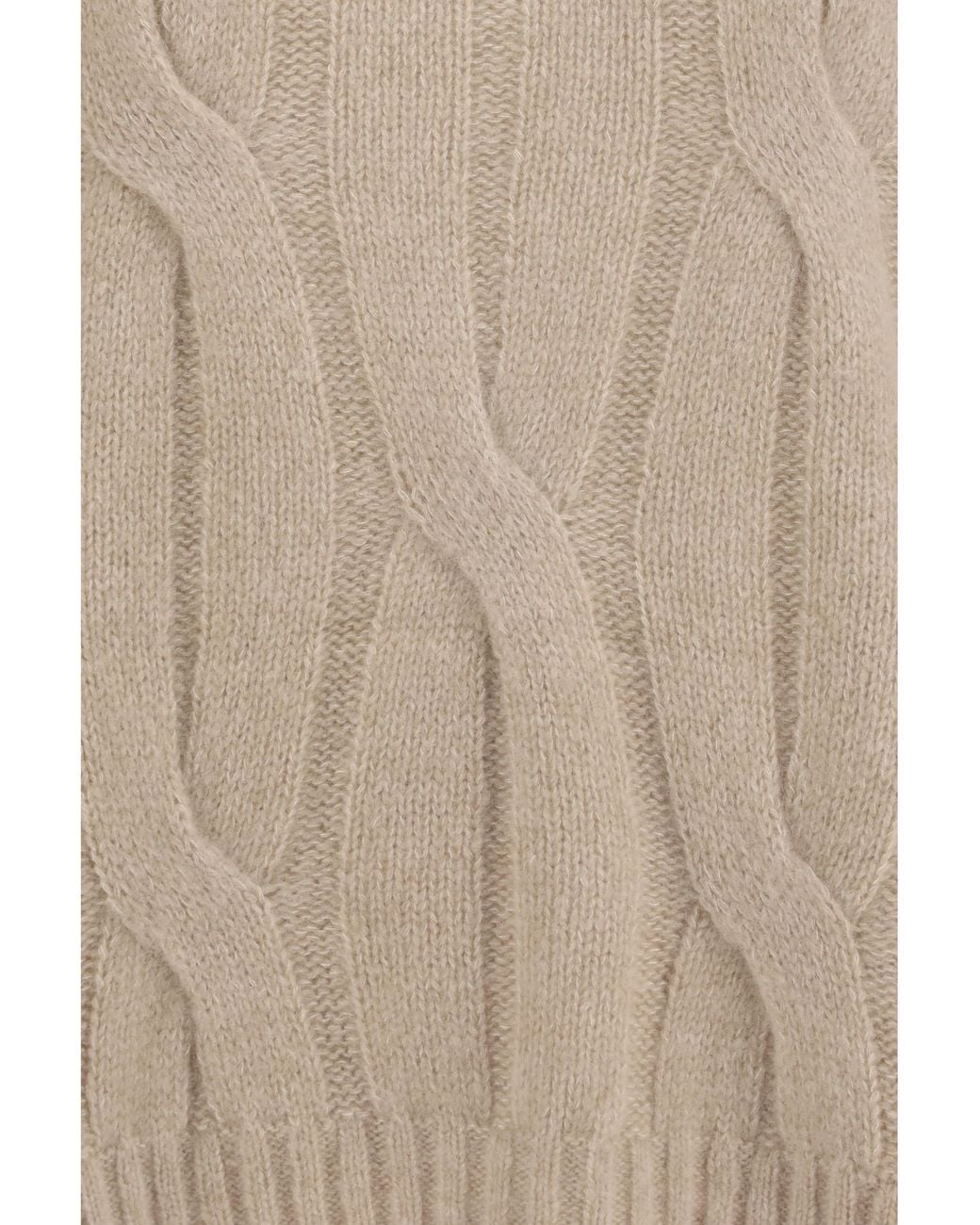 Allude Natural Cashmere And Silk Sweater With Voluminous Sleeves Kashmir/Capra Hircus