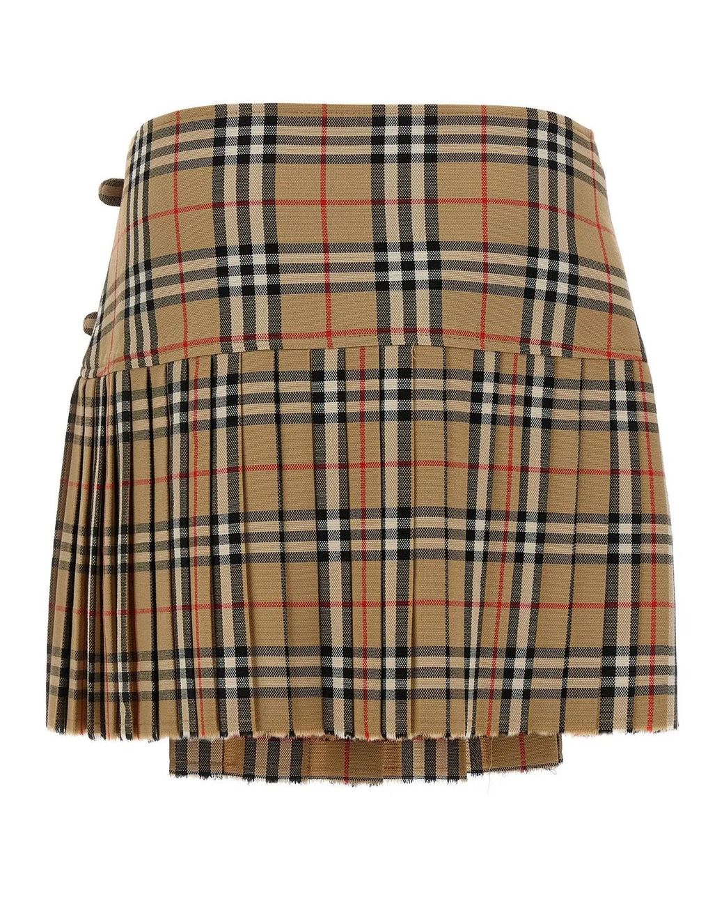 Burberry Natural Kilt Skirt