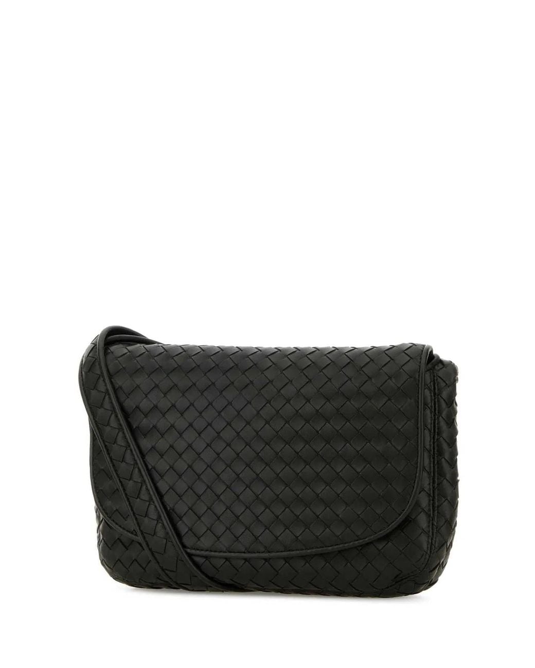 Bottega Veneta Black Dark Leather Crossbody Bag for men