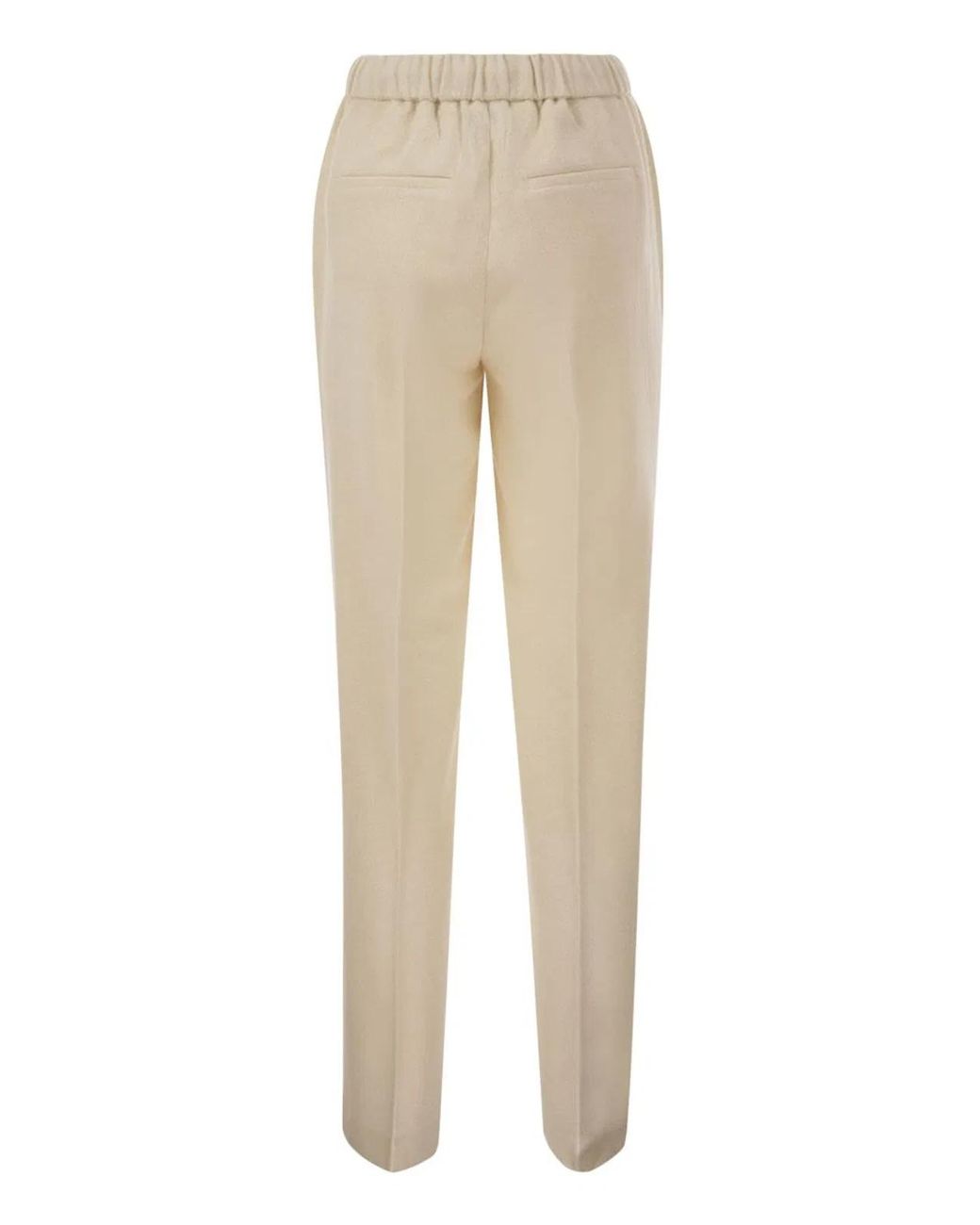 Peserico Natural Tailored Virgin Wool, Cashmere And Metallic Fibre Jogger Trousers