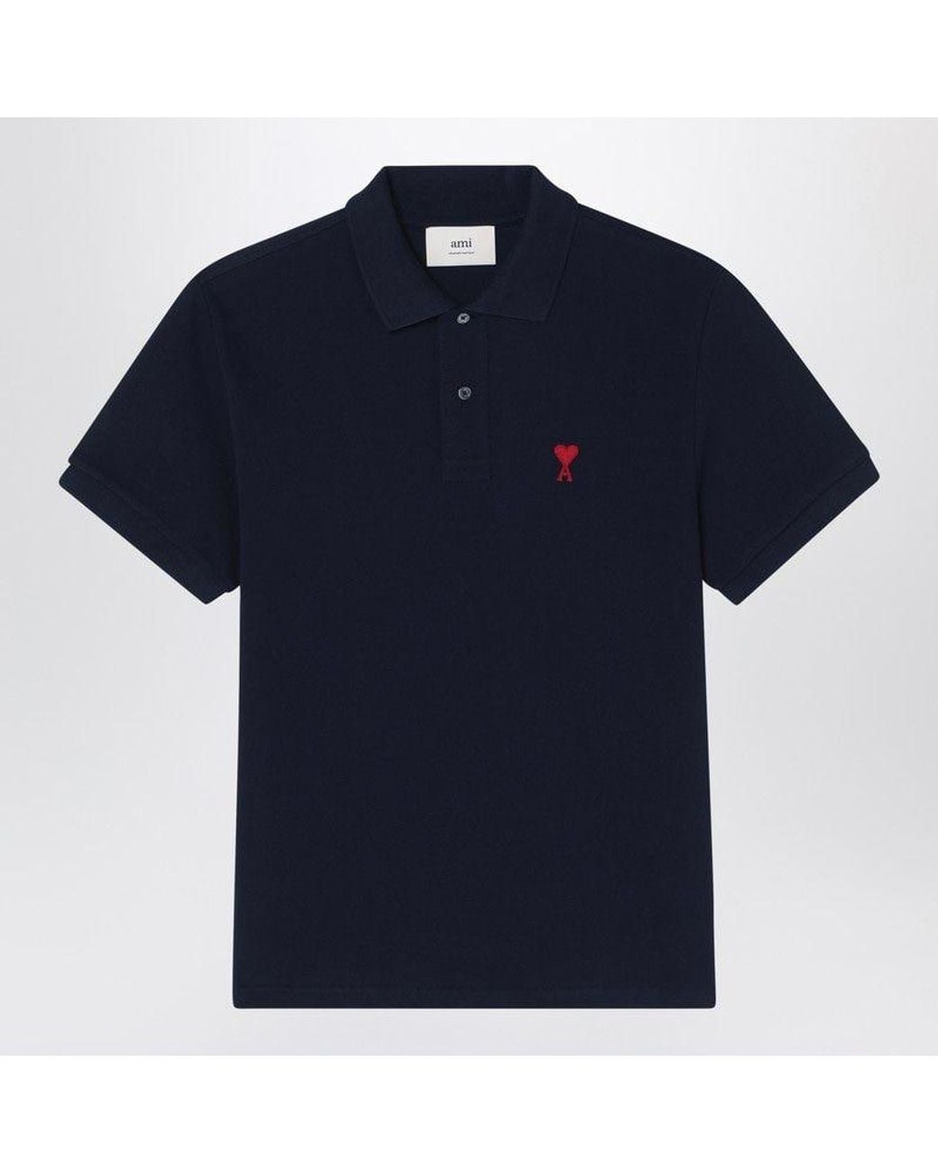 AMI Blue Polo Ami De Coeur Midnight for men