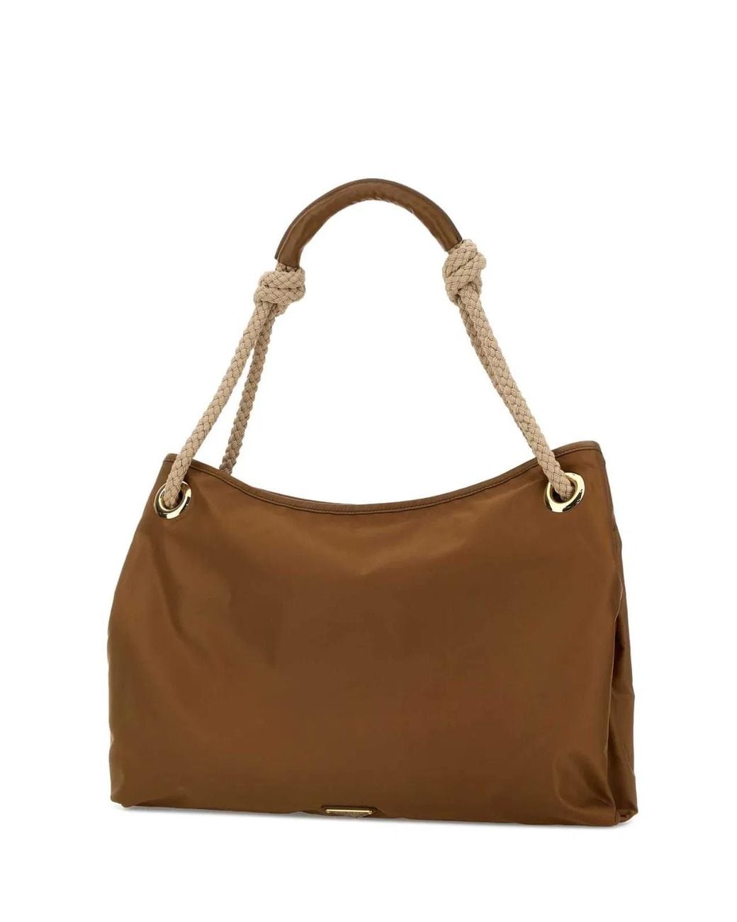 Prada Brown Caramel Fabric Shopping Bag
