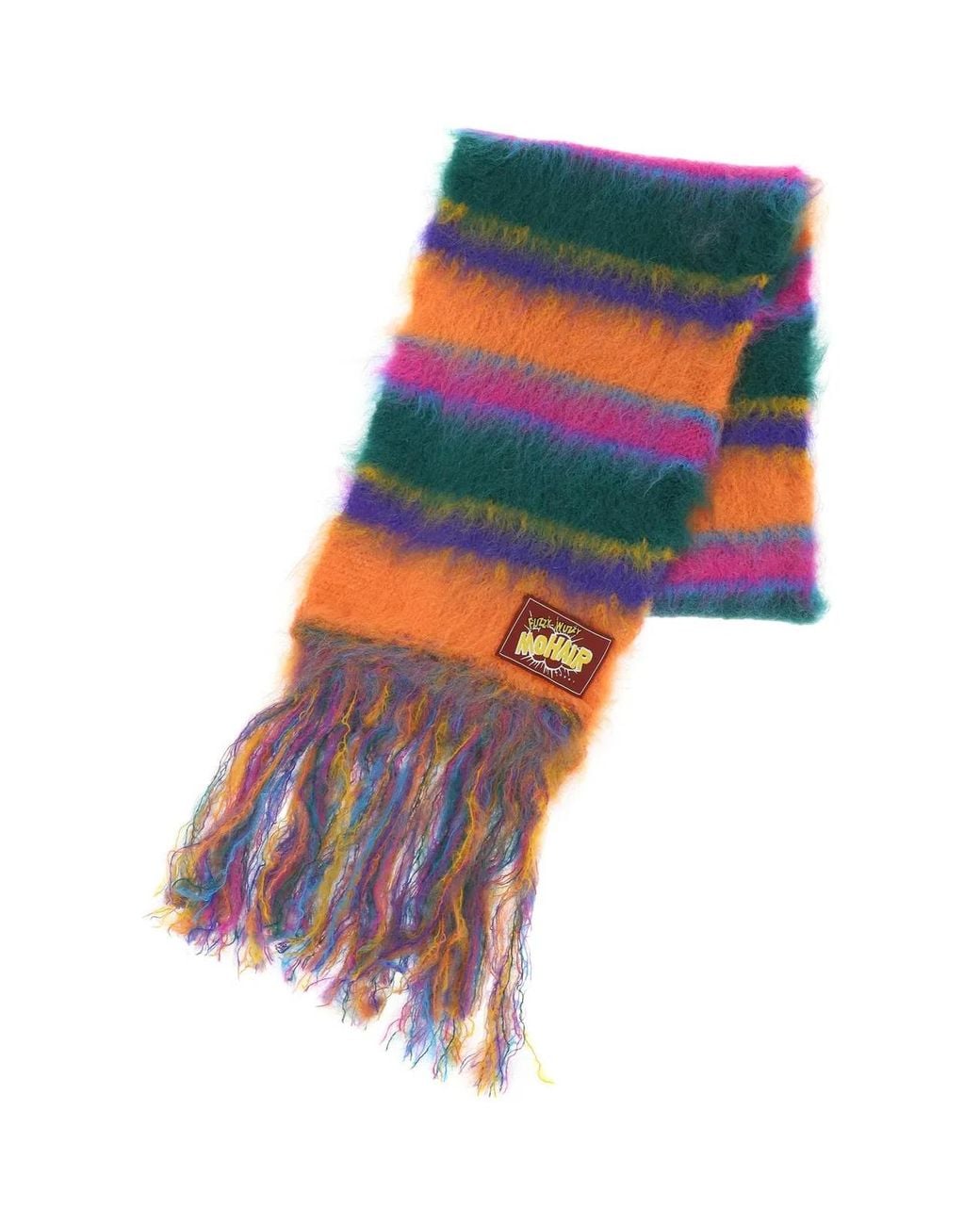 Marni Multicolor Mohair Blend Scarf Green,orange Wool for men