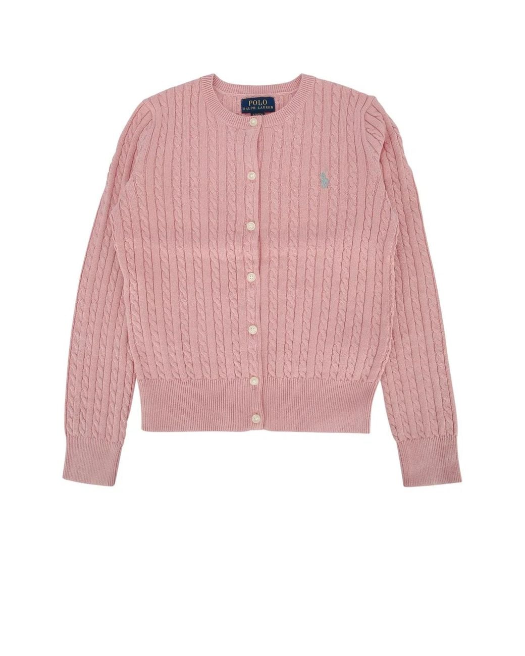 Polo Ralph Lauren Pink Jr Mini Cable-Tops-Sweater