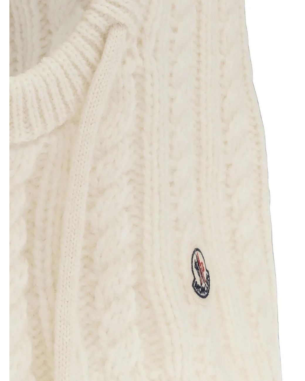 Moncler White Balaclava With Logo