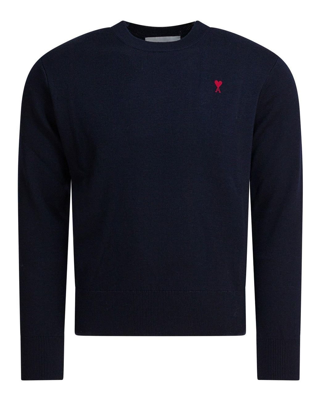 AMI Blue Wool Crewneck Sweater for men