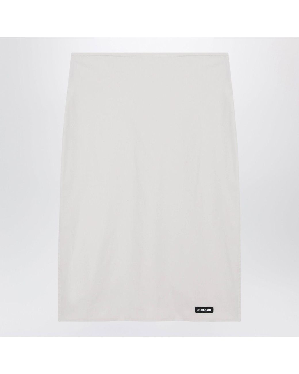 Miu Miu White Logo-Patch Midi Skirt