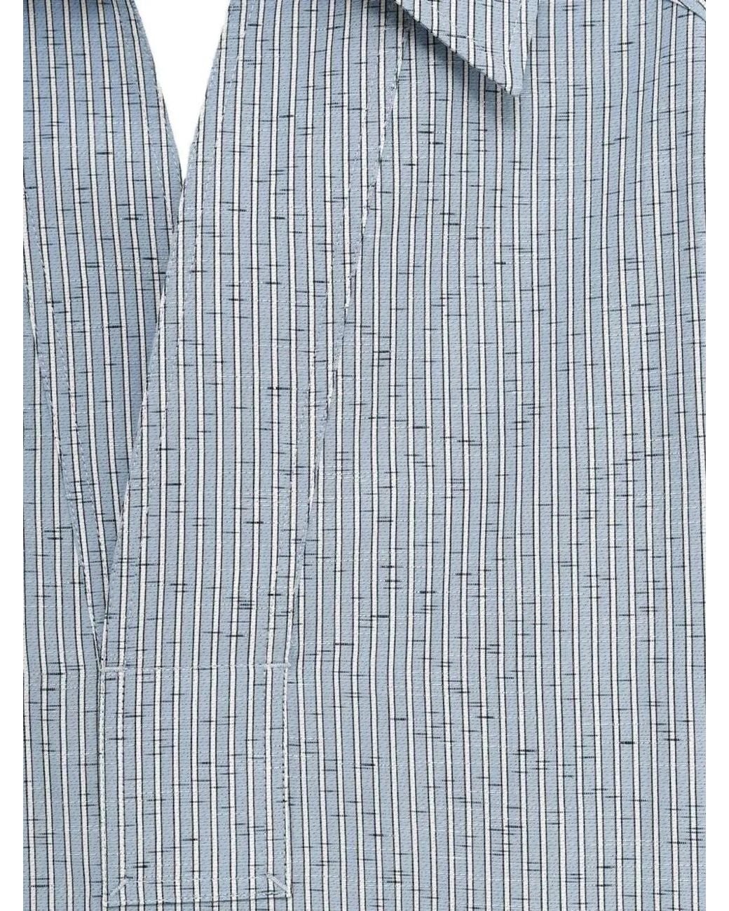 Bottega Veneta Blue Cotton And Linen Blouse