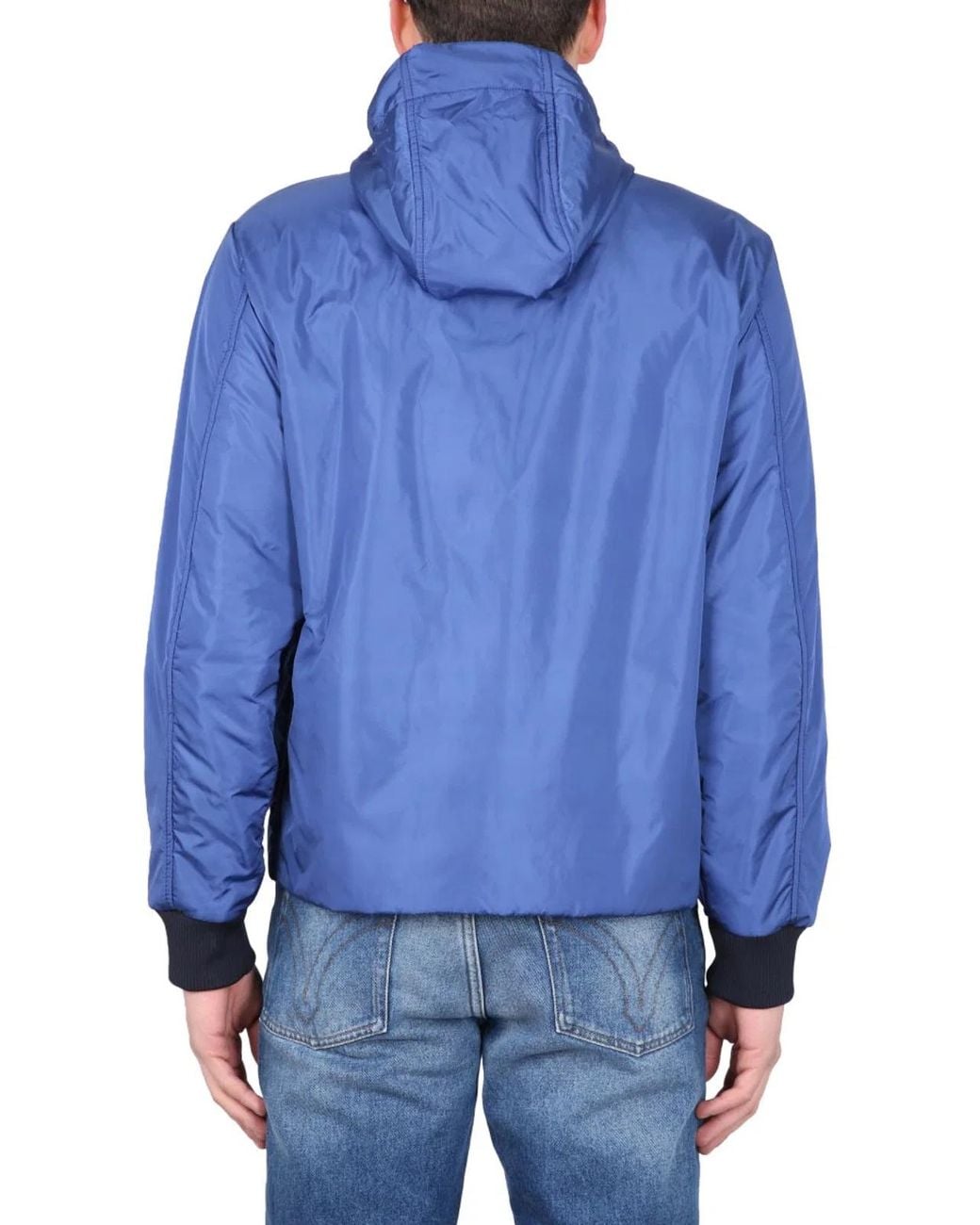 Fay Blue Bomber Jacket With Logo for men