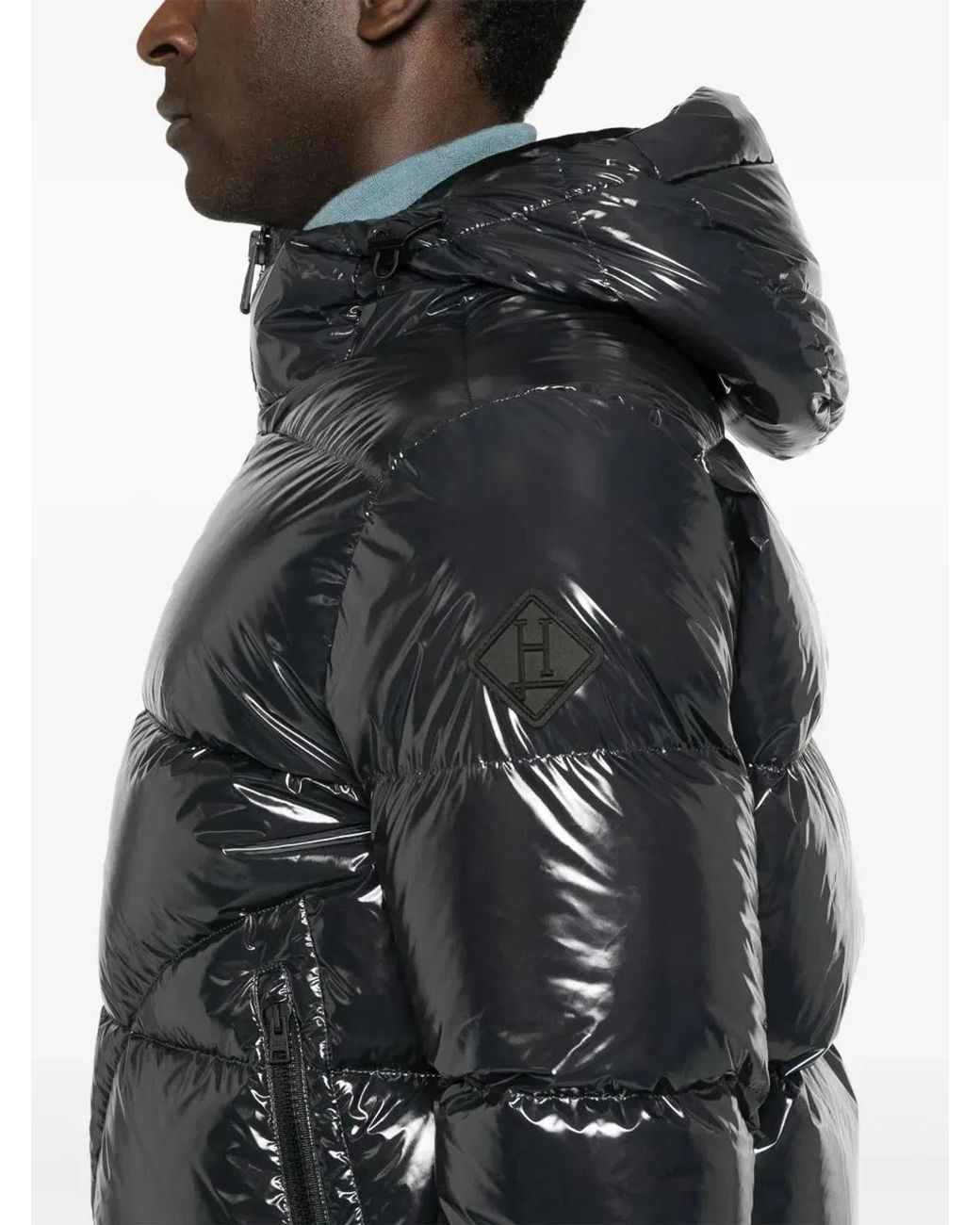 Herno Black Padded Jacket With Hood for men