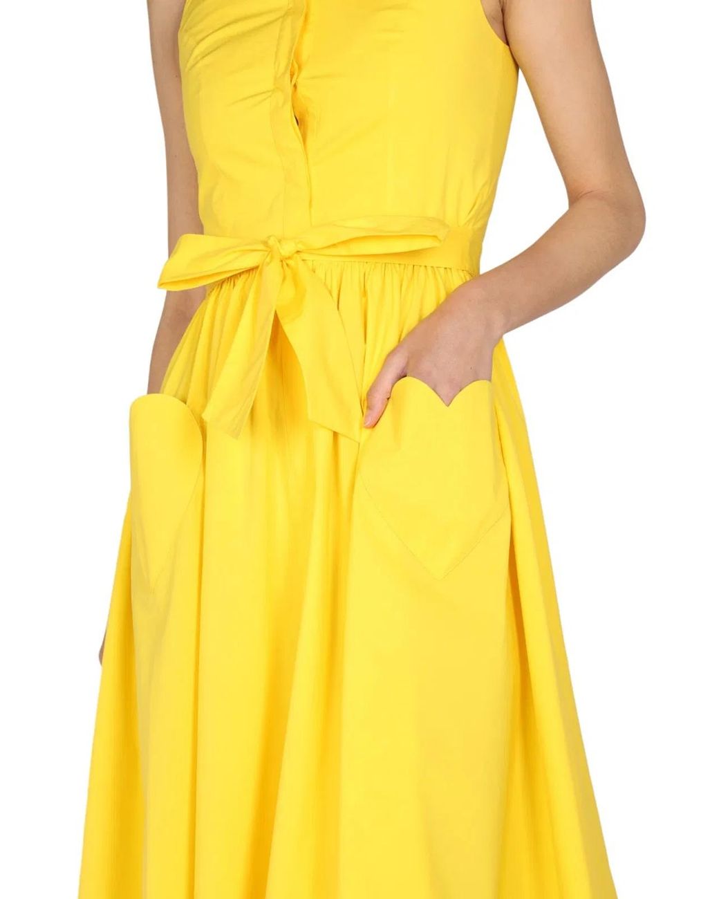 Moschino Couture Yellow Heart Pockets Dress