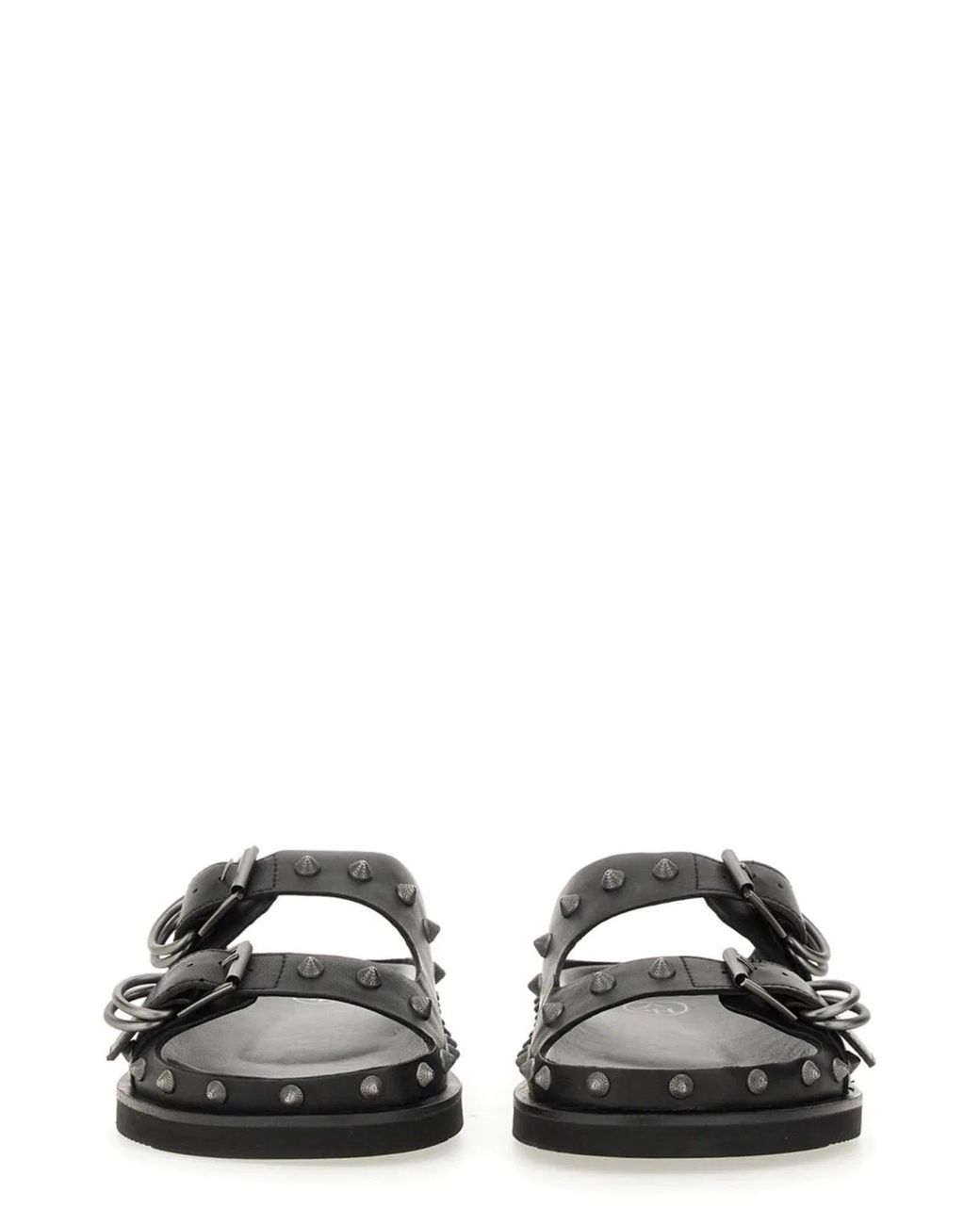Ash Black Calf Leather "Urus" Sandals