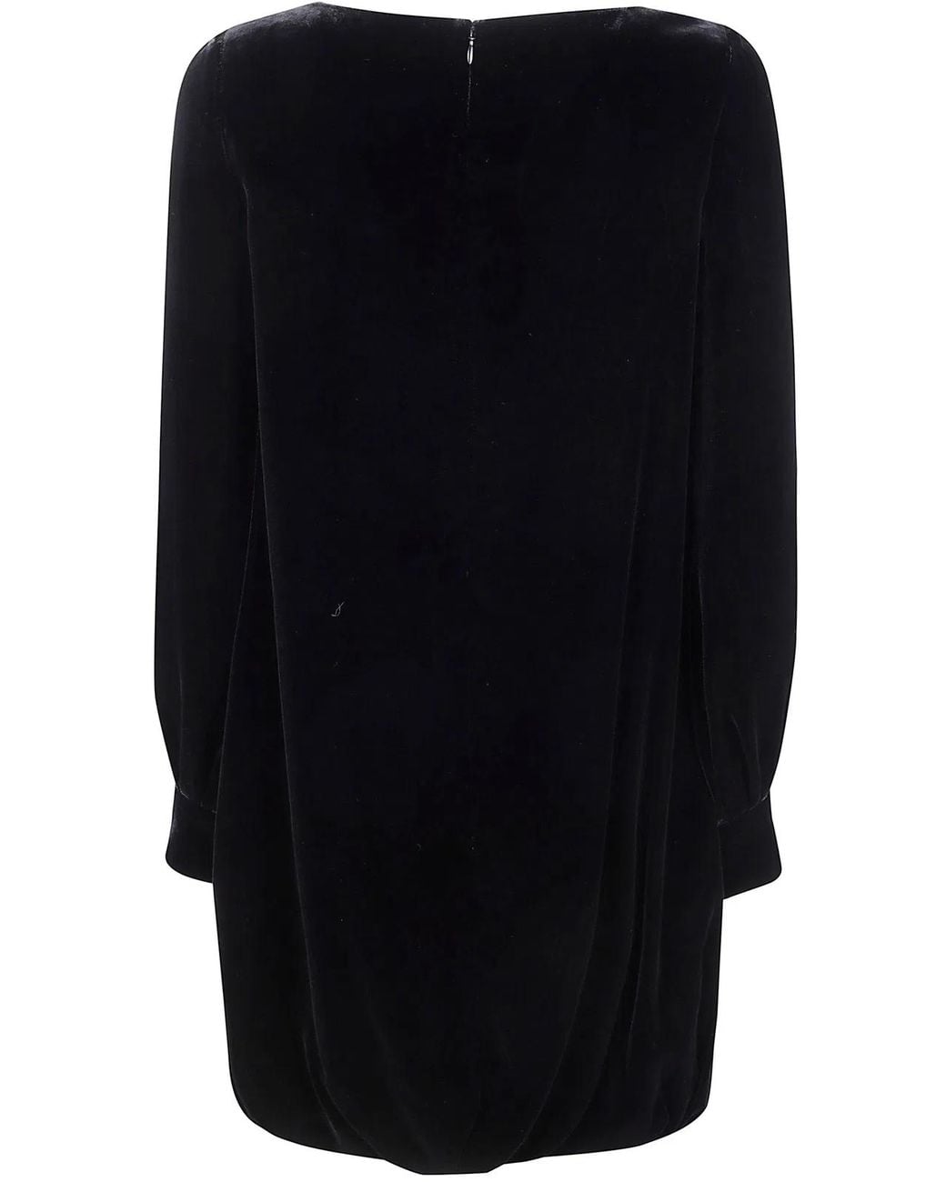 Emporio Armani Black Long Sleeve Velvet Dress