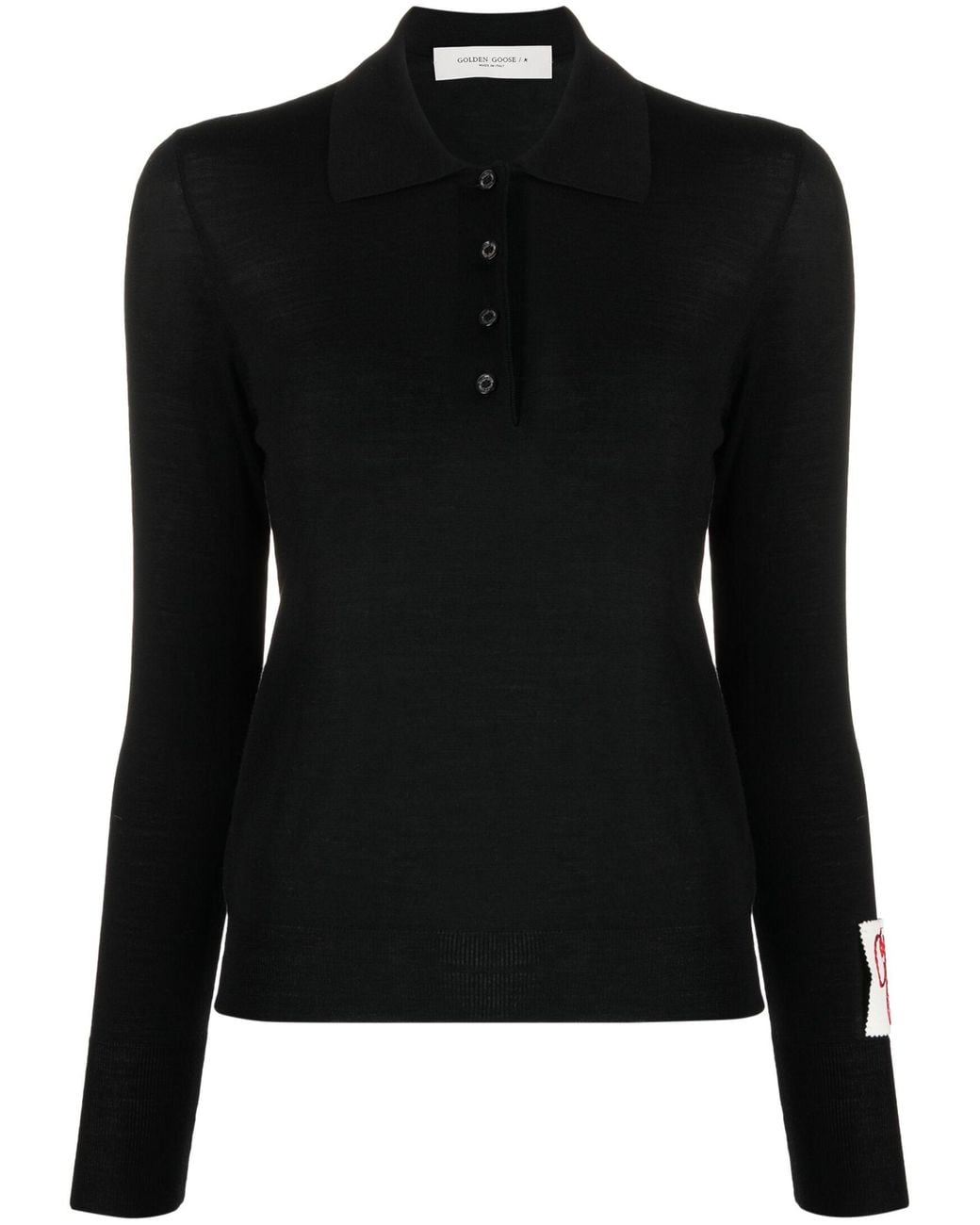 Golden Goose Deluxe Brand Black Knit Polo Sweater