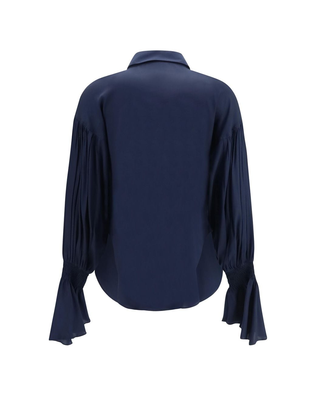 Adidas By Stella McCartney Blue Adidas By Stella Mccartney Silk-Blend Shirt With Bell Sleeves