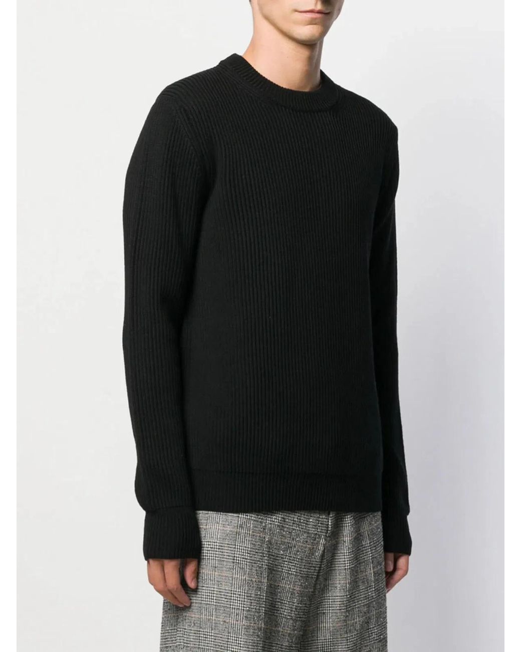 Roberto Collina Black Crewneck Sweater for men