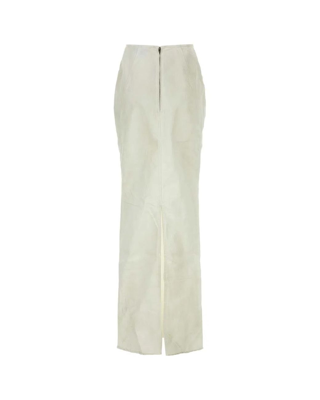 Entire studios White Stretch Denim Channel Skirt