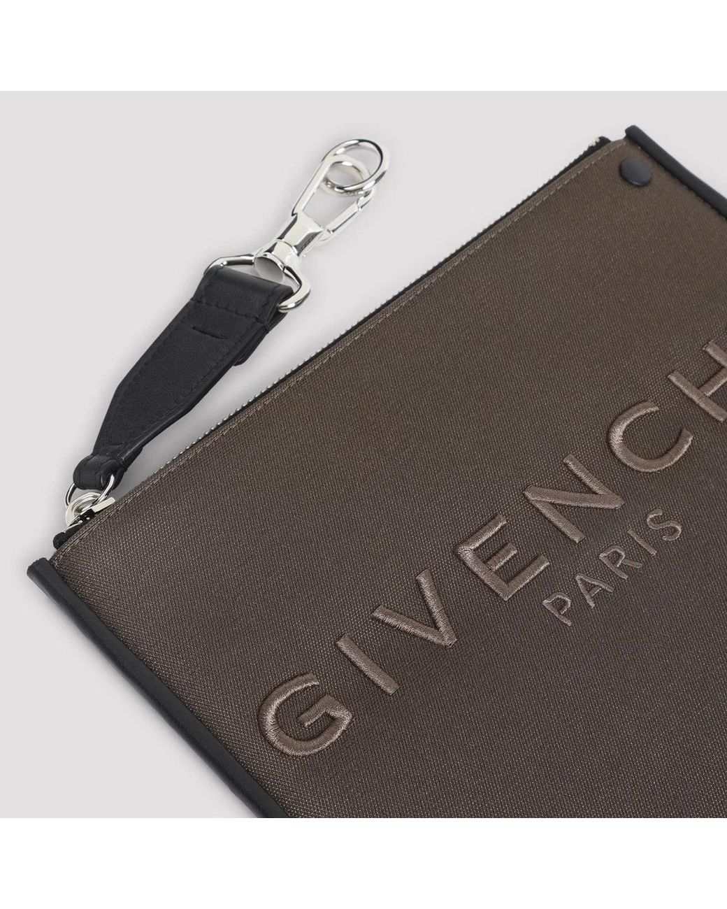 Givenchy Gray Canvas Zipped Pouch for men