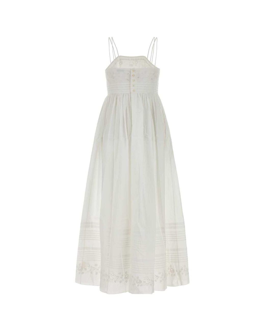 Bode White Cotton Chamomile Dress