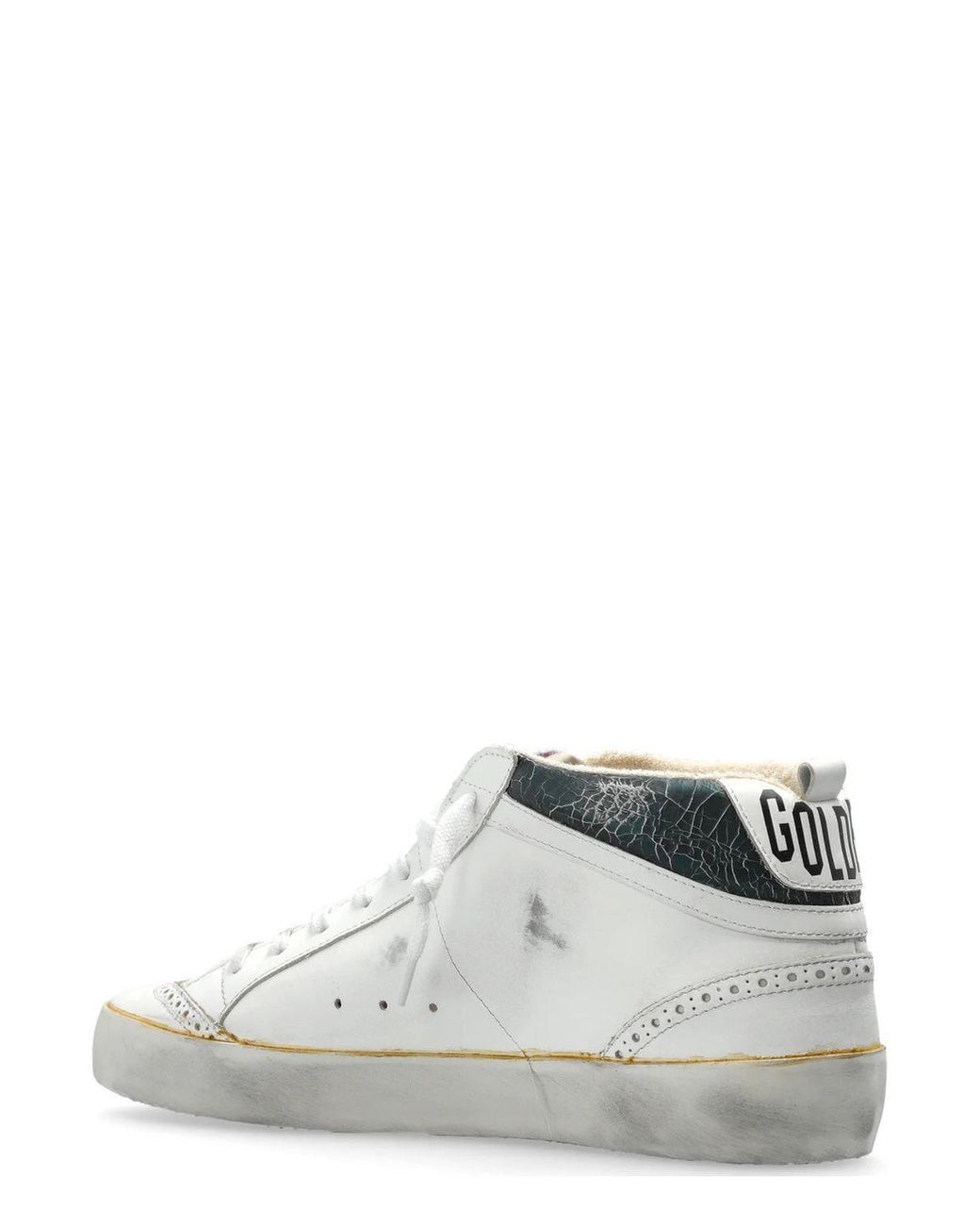 Golden Goose Deluxe Brand White Mid Star Leather And Laminated Crac for men