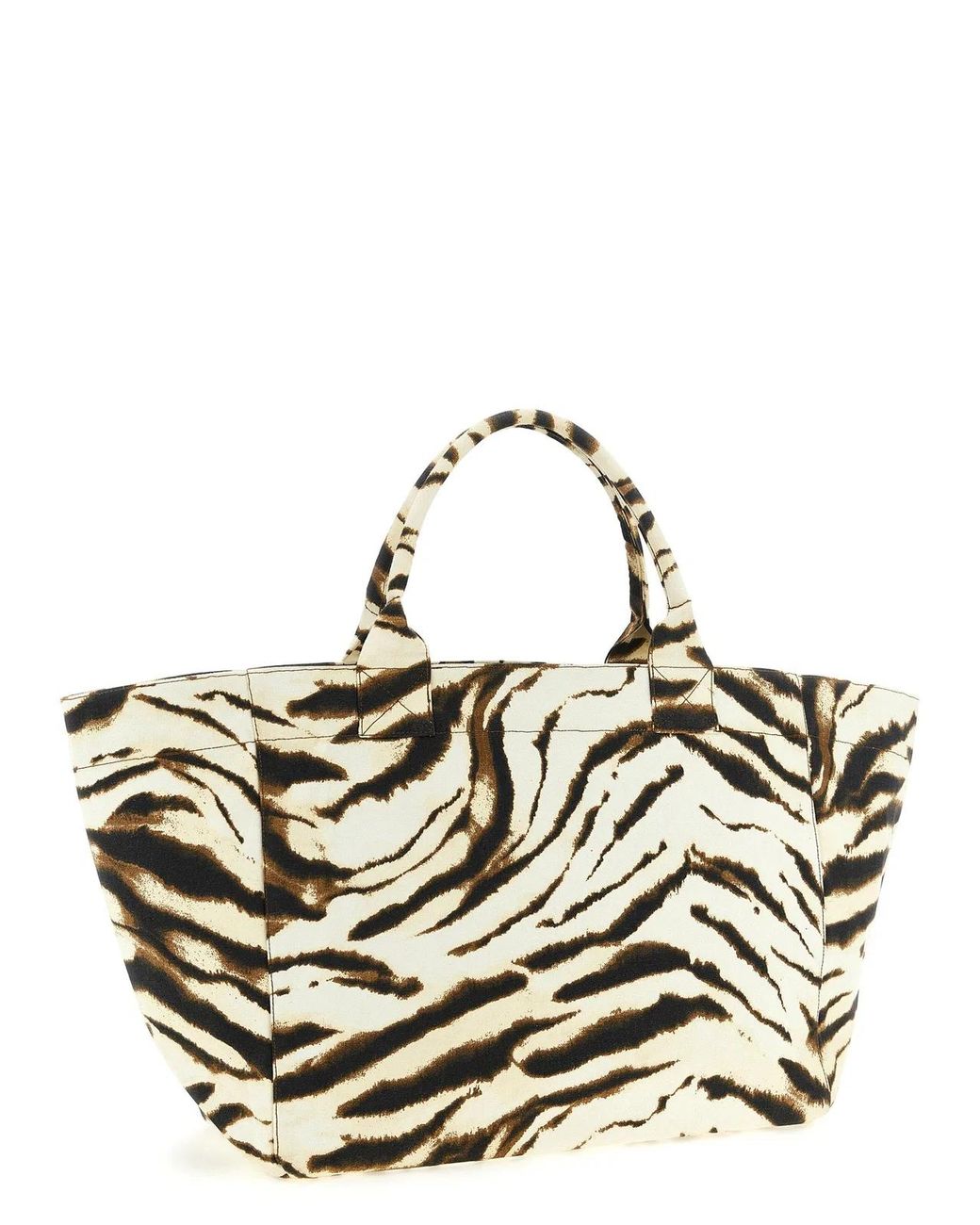 Ganni Metallic 'Xxl Zebra' Shopping Bag
