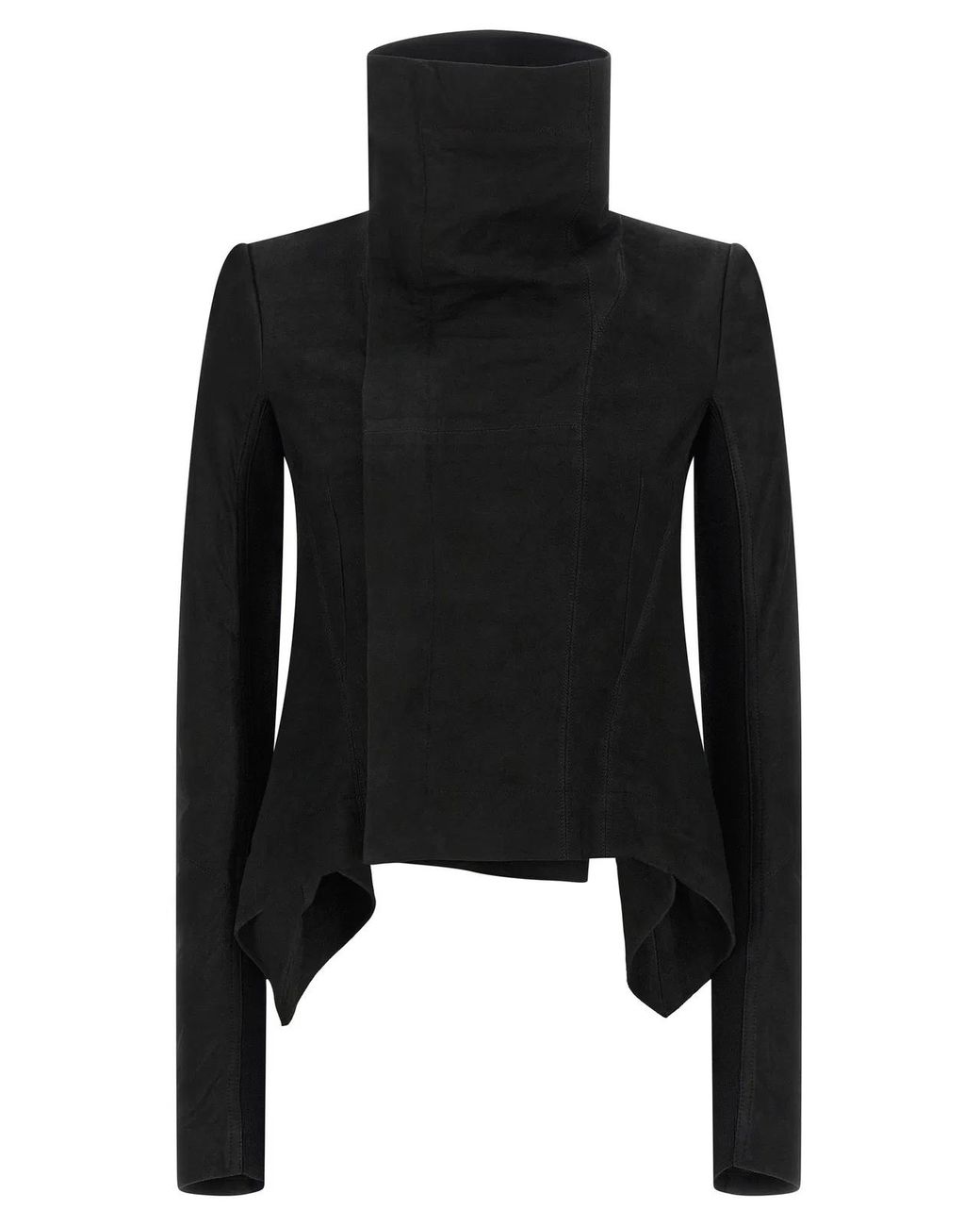 Rick Owens Black Lamb Leather Leather Jacket